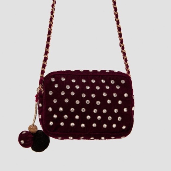 Zara Velvet Handbag with Shimmer - Picture 1 of 8